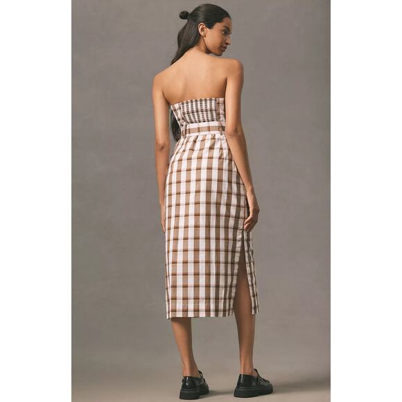 Maeve Belted Square-Neck Plaid Dress - New XL - Picture 3 of 4